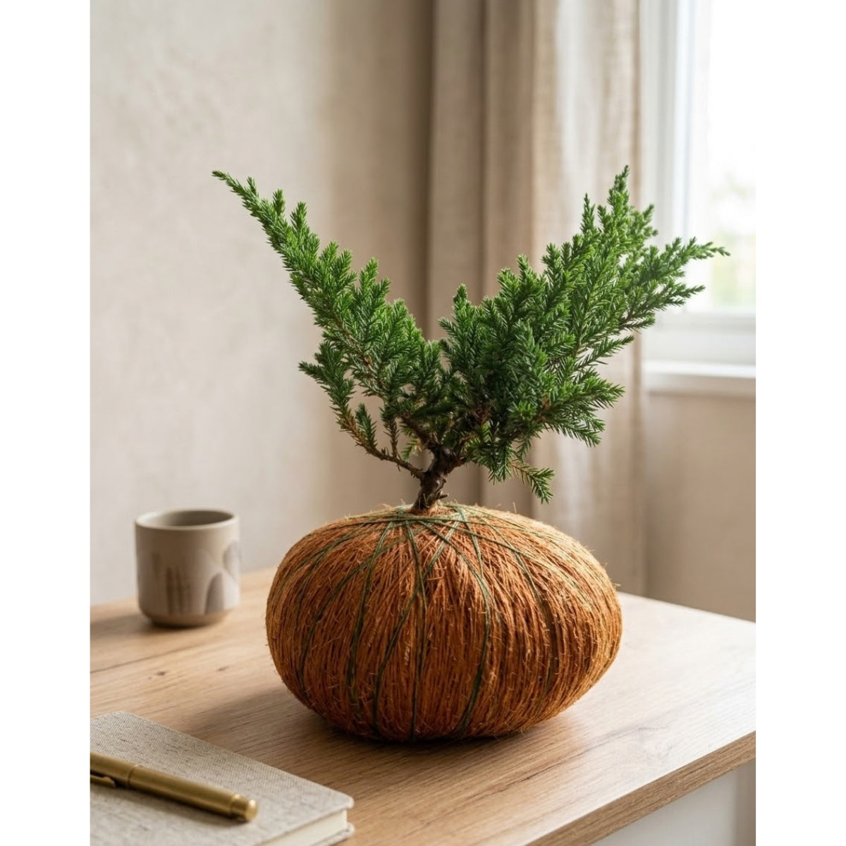 Kokedama Pino Rastrero Mini – Estilo Bonsái