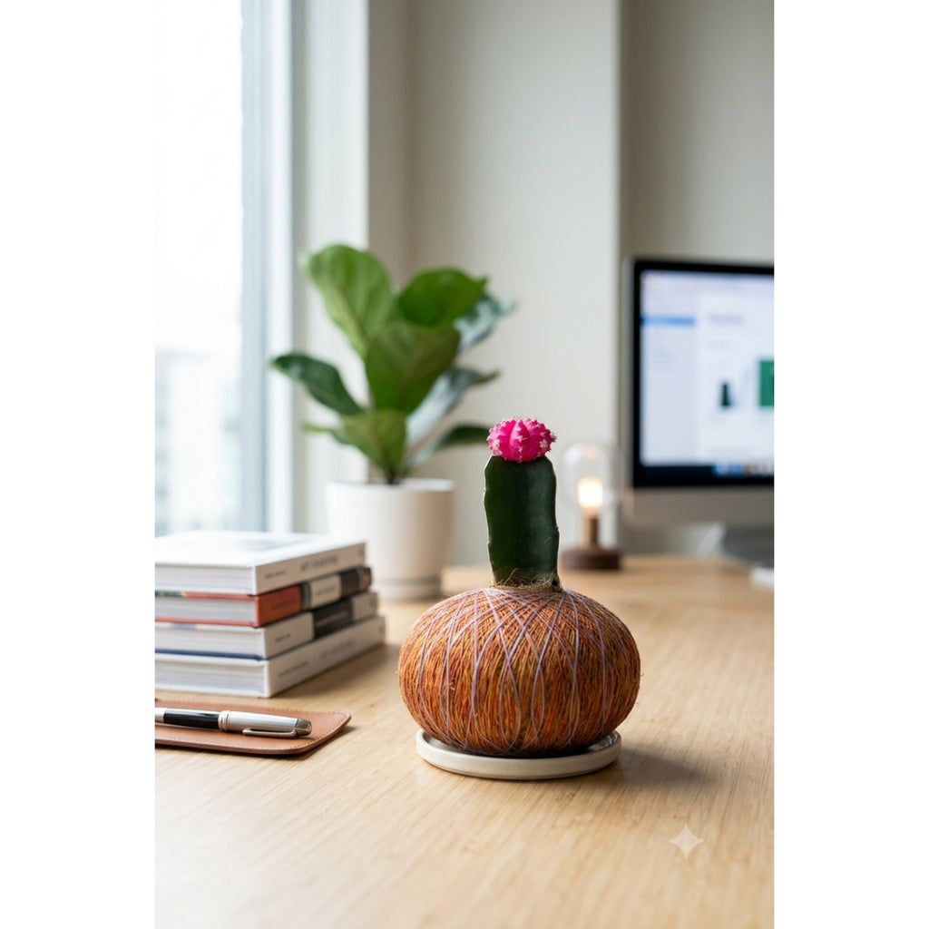 Kokedama de Cactus Coreano – Diseño artesanal
